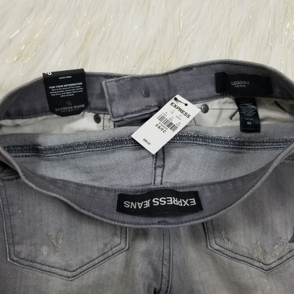 Express Distressed Mid RISE Legging Size 0 Short - Picture 8 of 8